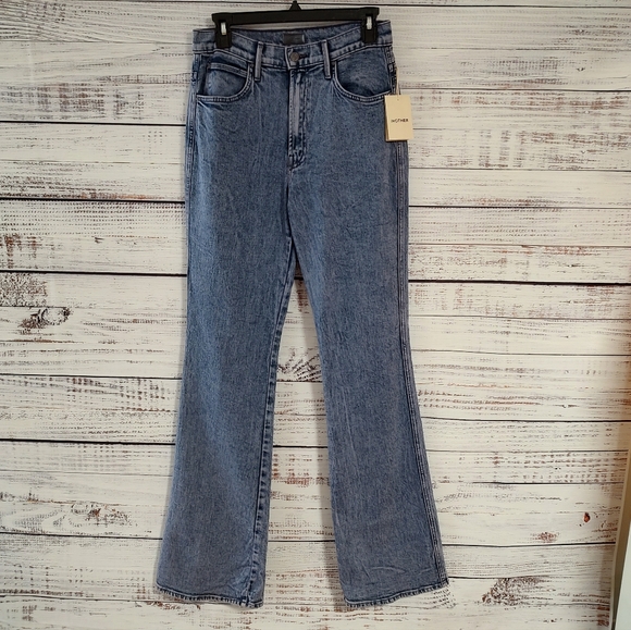 Mother Desperado Heel Acid Trip Paisley Purple High Rise Bootcut Jeans 28 NWT - Picture 3 of 12